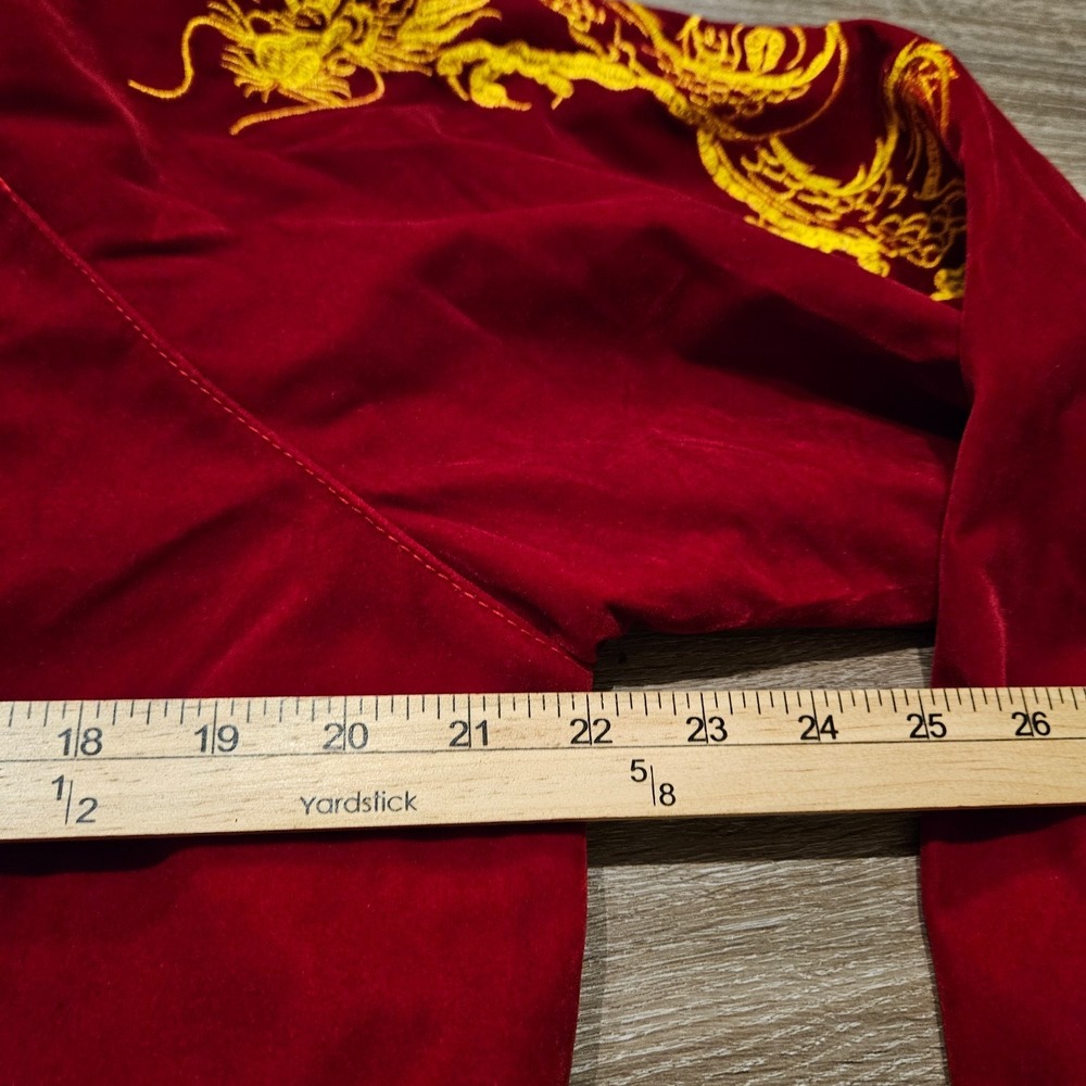 Japanese Sukajan Dragon Embroidered Bomber Jacket Red Men's M Japan Souvenir - Picture 6 of 12